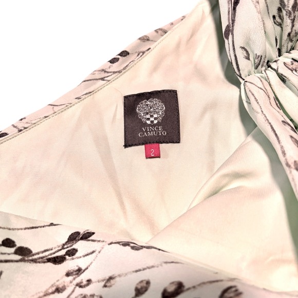 Vince Camuto One Shoulder Mint Green Floral Pleat Drape Grecian Dress $138 NWT - Picture 3 of 8